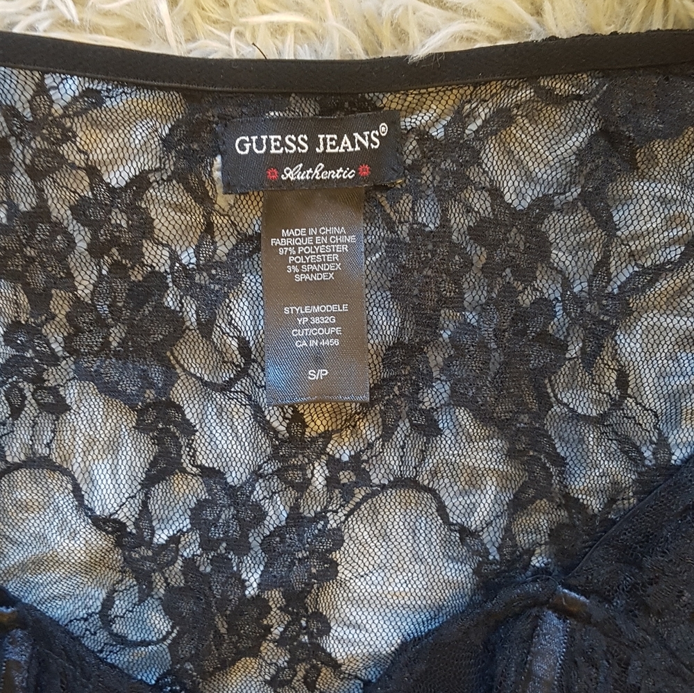⚡️SOLD⚡️ NWOT GUESS Black boned corset lace top - Small - Picture 2 of 6